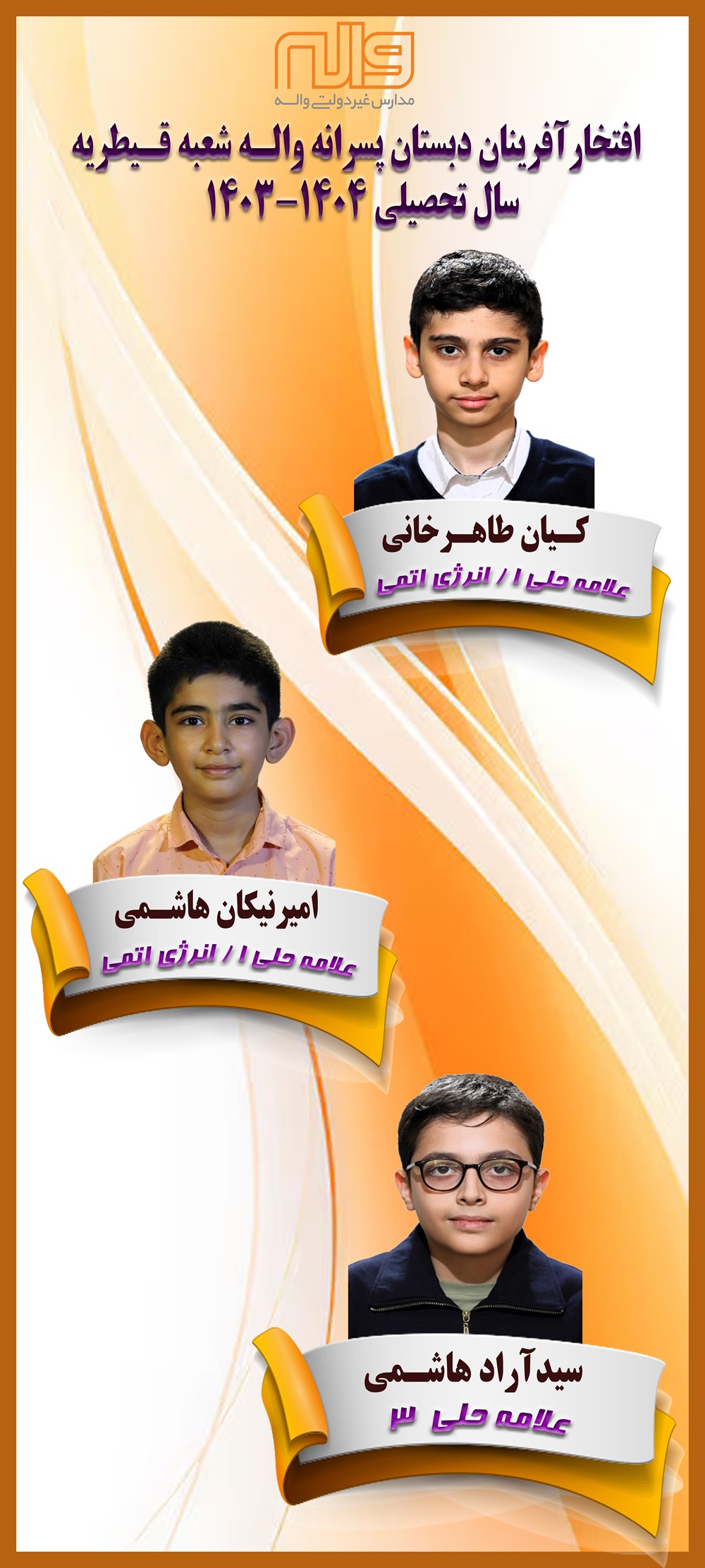افتخارآفرینان واله قیطریه در تیزهوشان